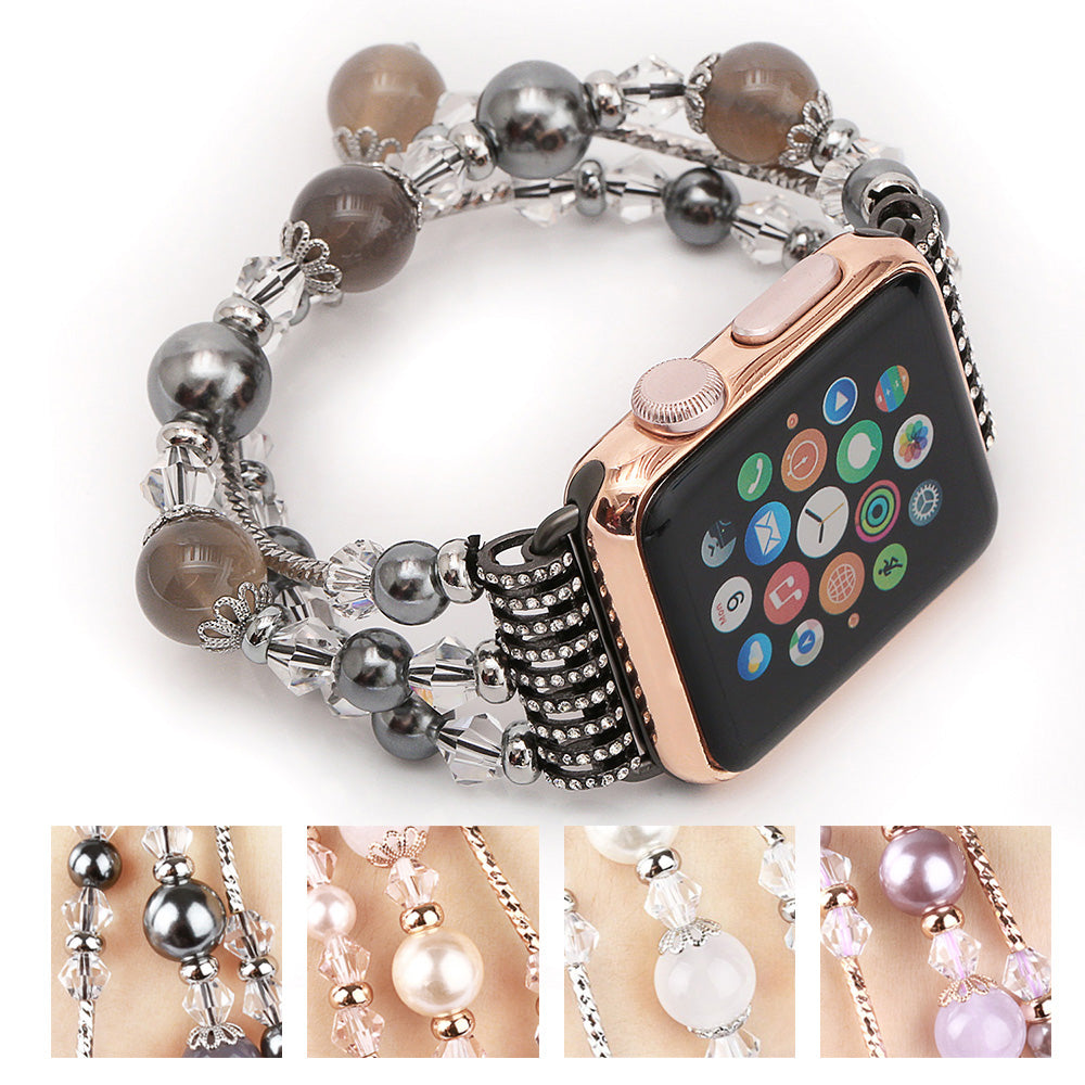 Uhrenarmband aus weissem Agate 40/38 mm – Bild 3 | LuxeStyle