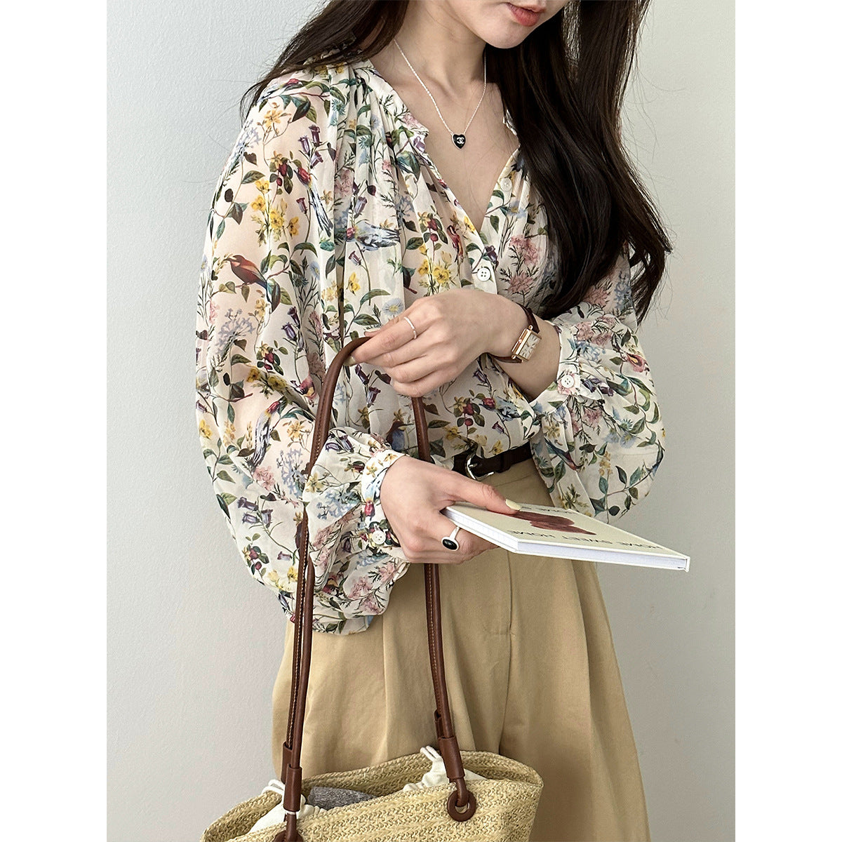 Retro Sonnen-Schutzjacke mit Blumenprint – Bild 4 | LuxeStyle