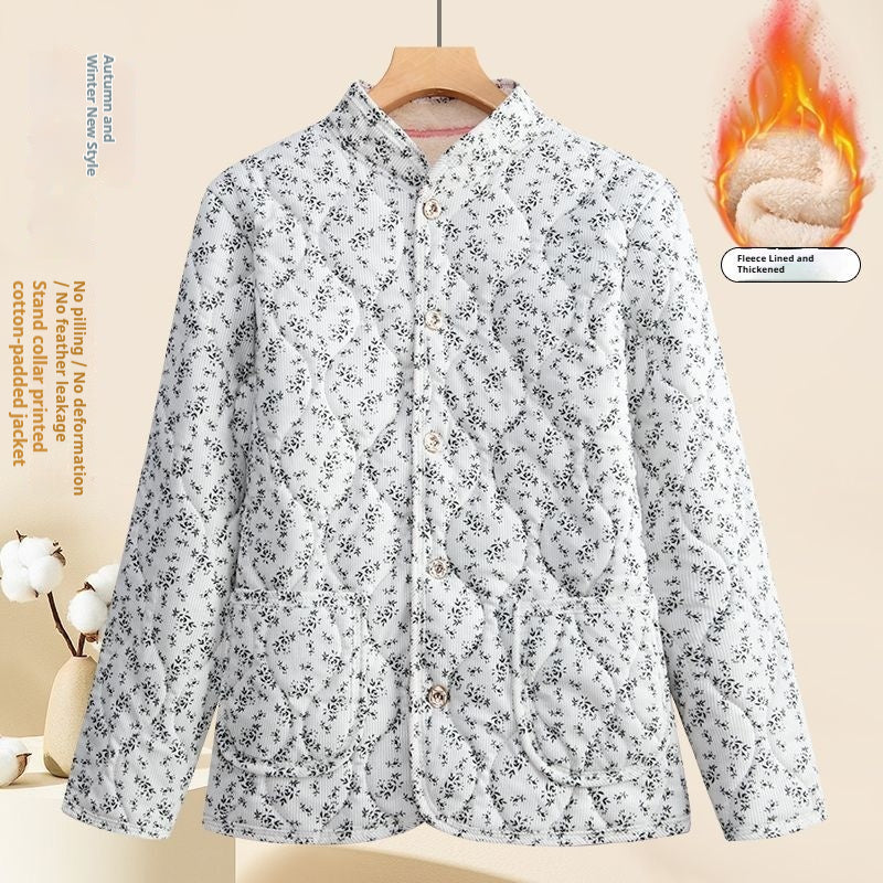 Gepolsterte Baumwolljacke mit Blumenmuster