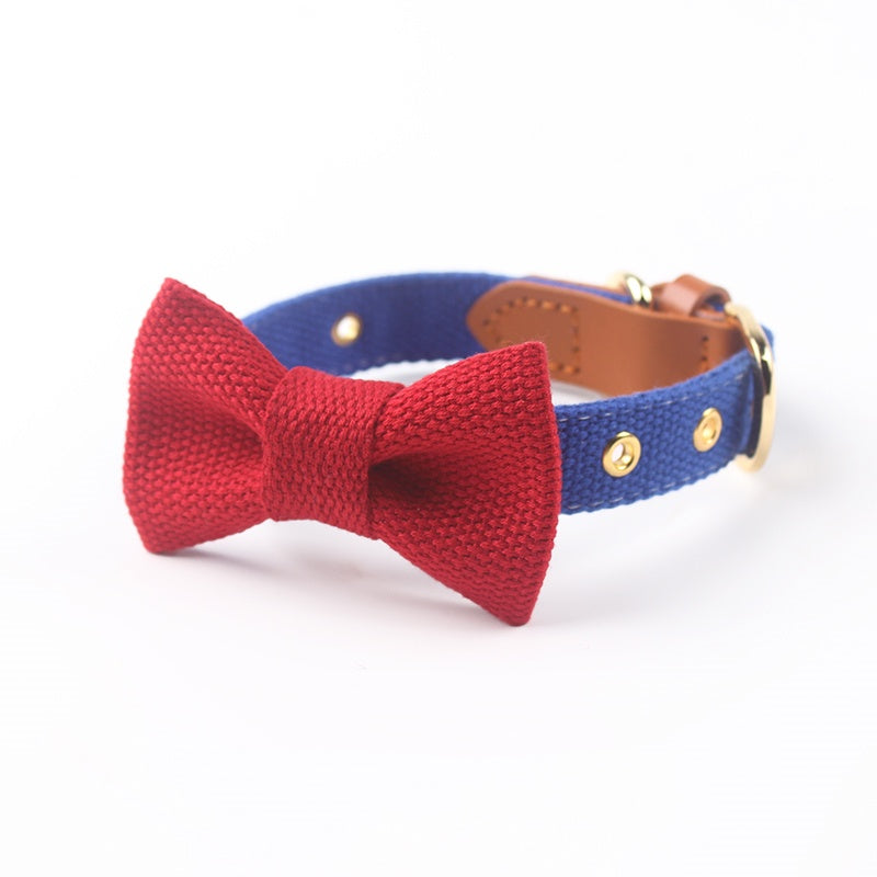 Halsband & Leine Set aus Canvas mit Schleife – Bild 6 | LuxeStyle