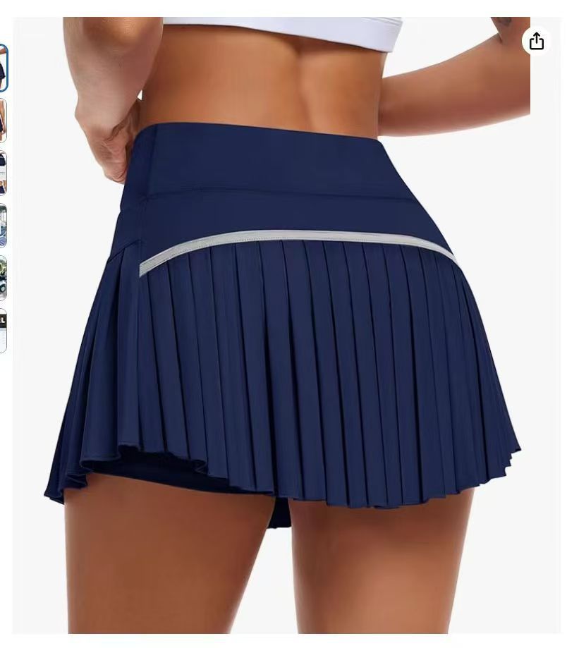 High-Waist Faltenrock mit Anti-Expositions-Design