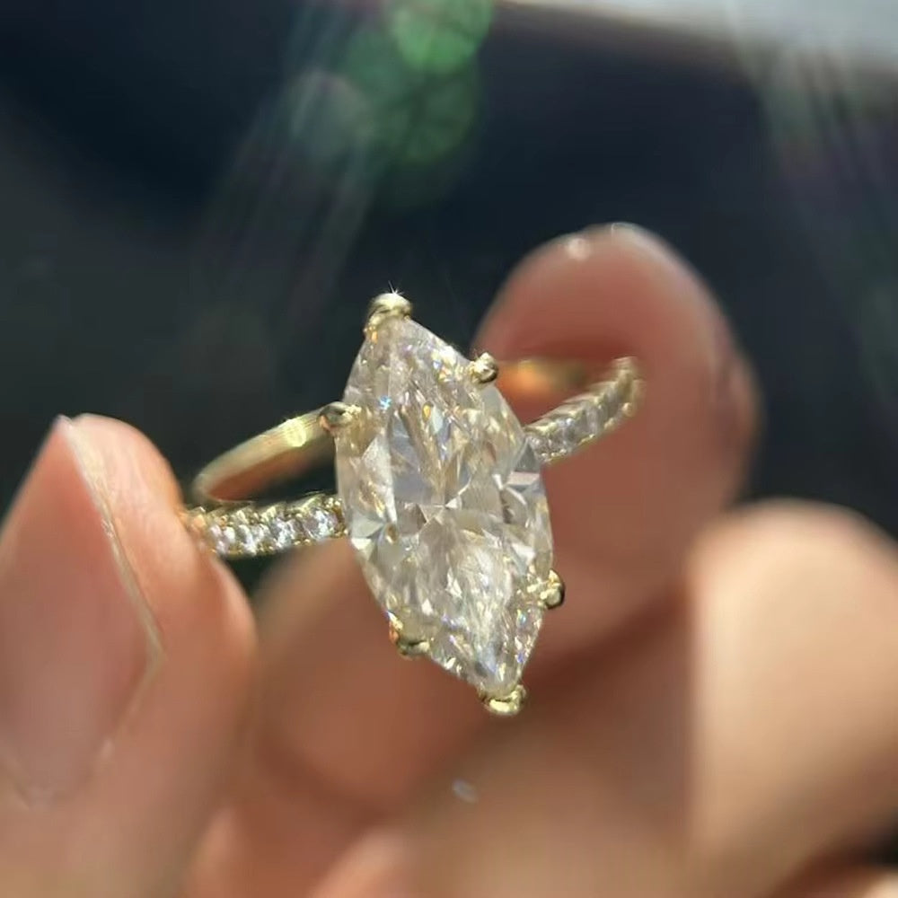Moissanit-Ring «Marquise» 4 ct · 925 Sterling-Silber