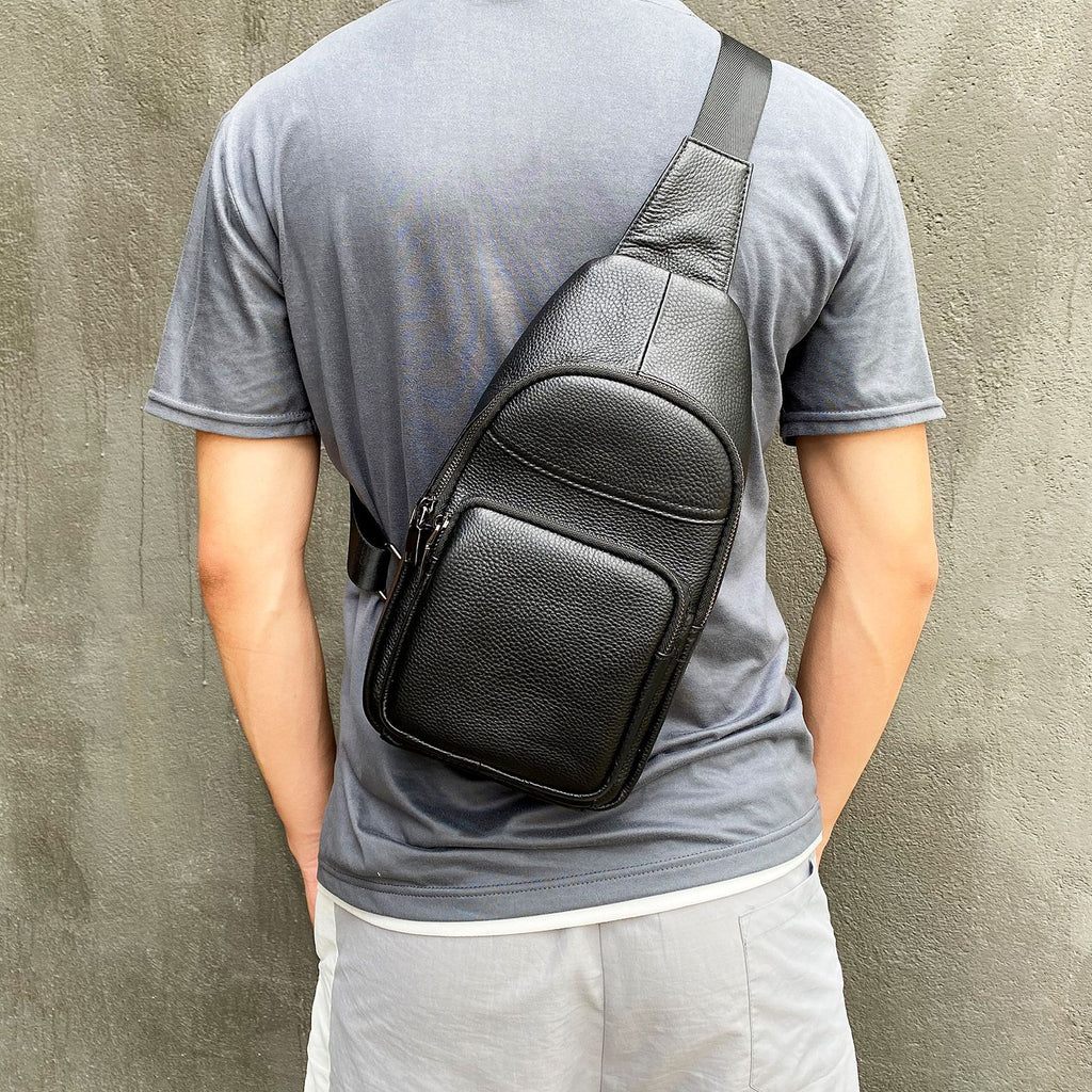 Brusttasche aus Vollnarbenleder für Herren