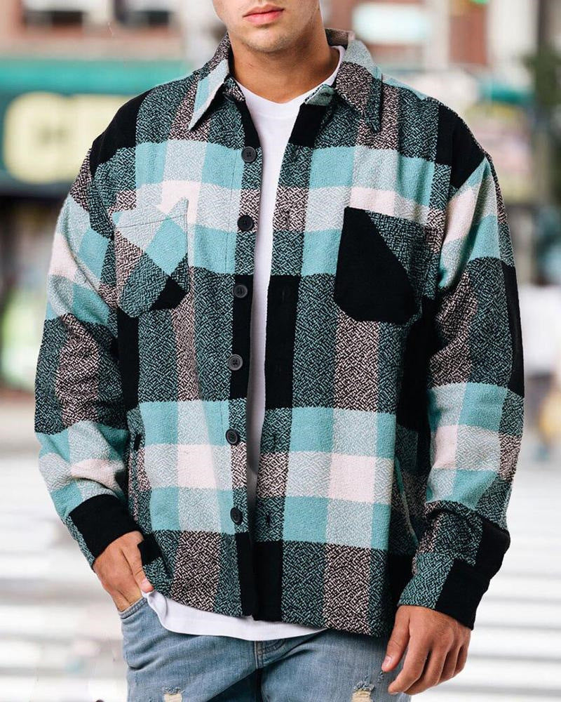 Herren Cardigan mit Digitaldruck und Farbblock
