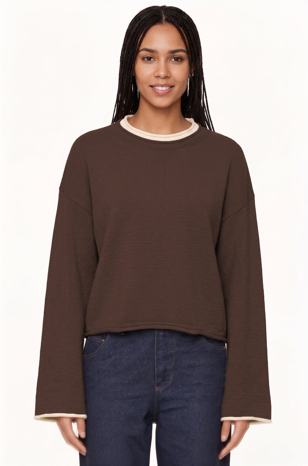 Pullover Sweater im Color-Block-Design