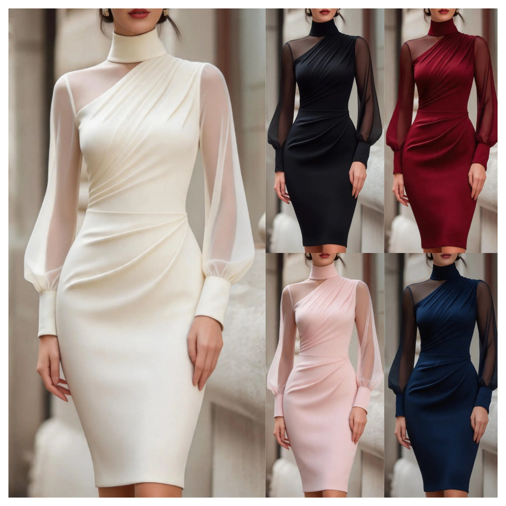 Elegantes Midi-Strickkleid mit Rollkragen – Bild 7 | LuxeStyle