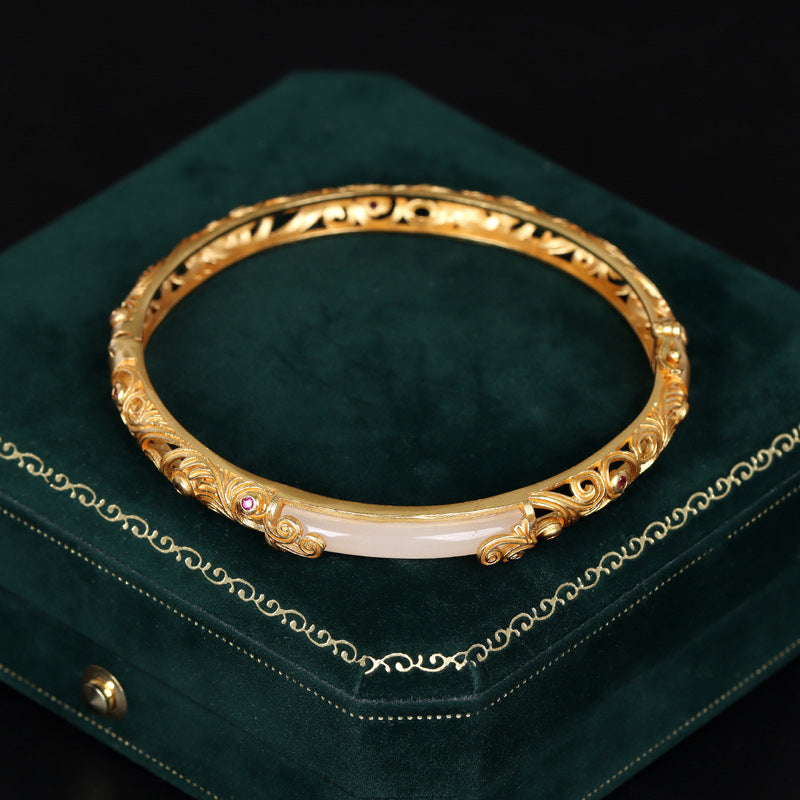 Filigranes Armband mit Hohl-Design und Hetian Jade – Bild 6 | LuxeStyle