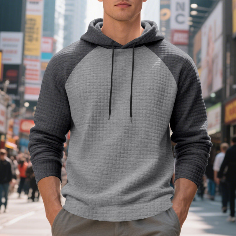 Herren Kapuzenpullover mit Jacquard-Karo