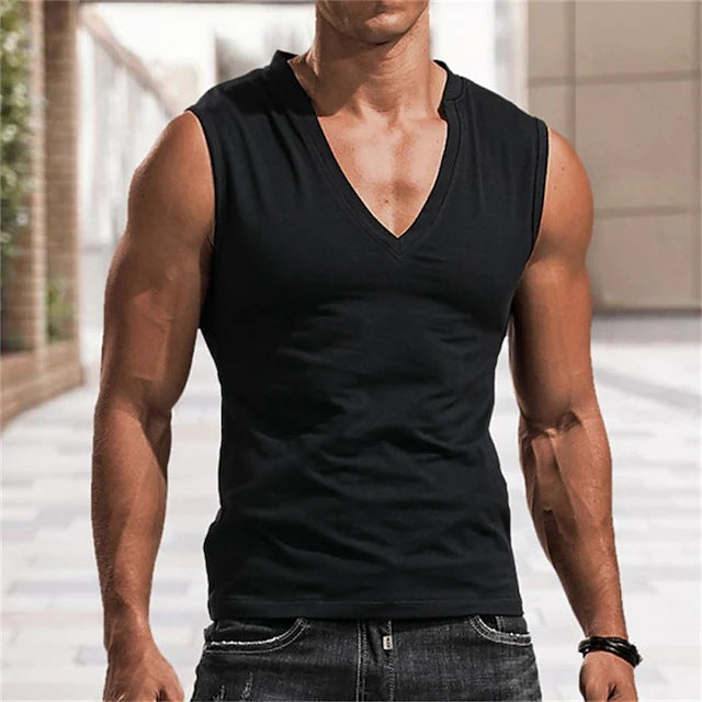Herren-V-Shirt aus atmungsaktivem Material, ohne Ärmel