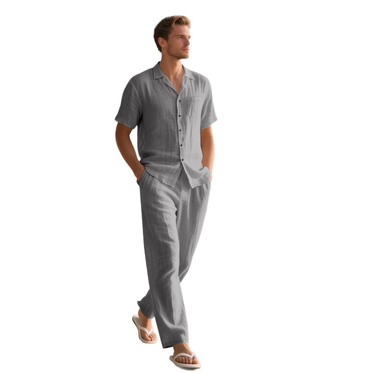 Atmungsaktives Kurzarmhemd & Hose Set – Bild 2 | LuxeStyle