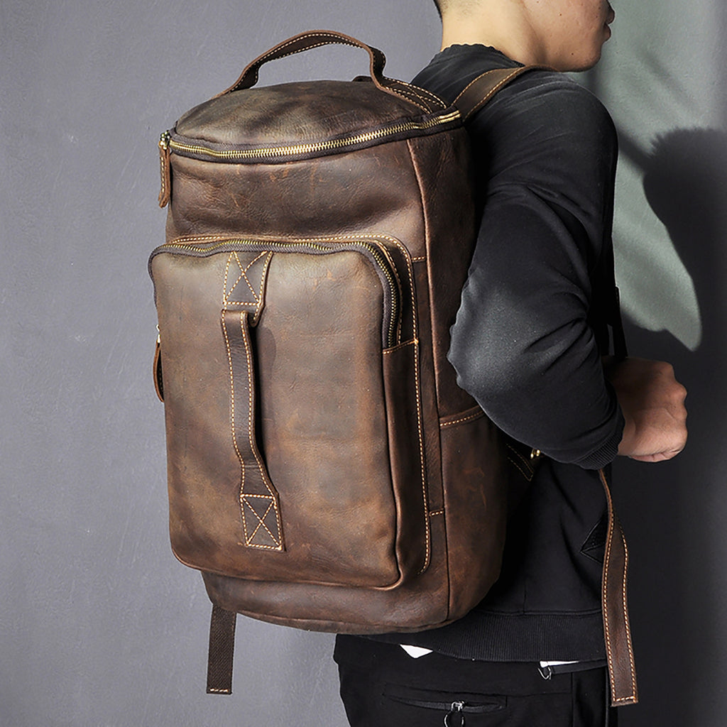 Retro Rucksack aus Leder – Bild 2 | LuxeStyle