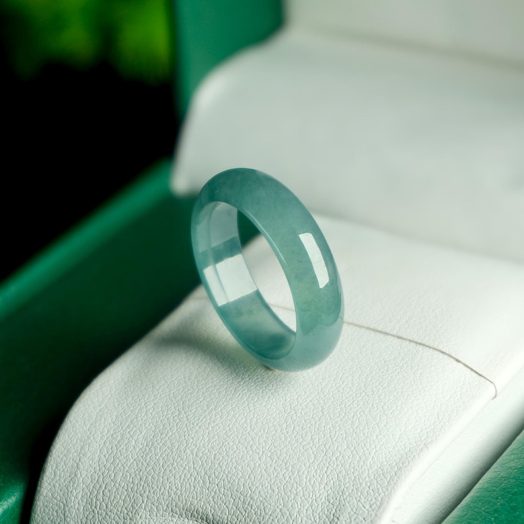 Breiter Ring mit Eis-Perlmutt-Effekt Hellblau-Grün