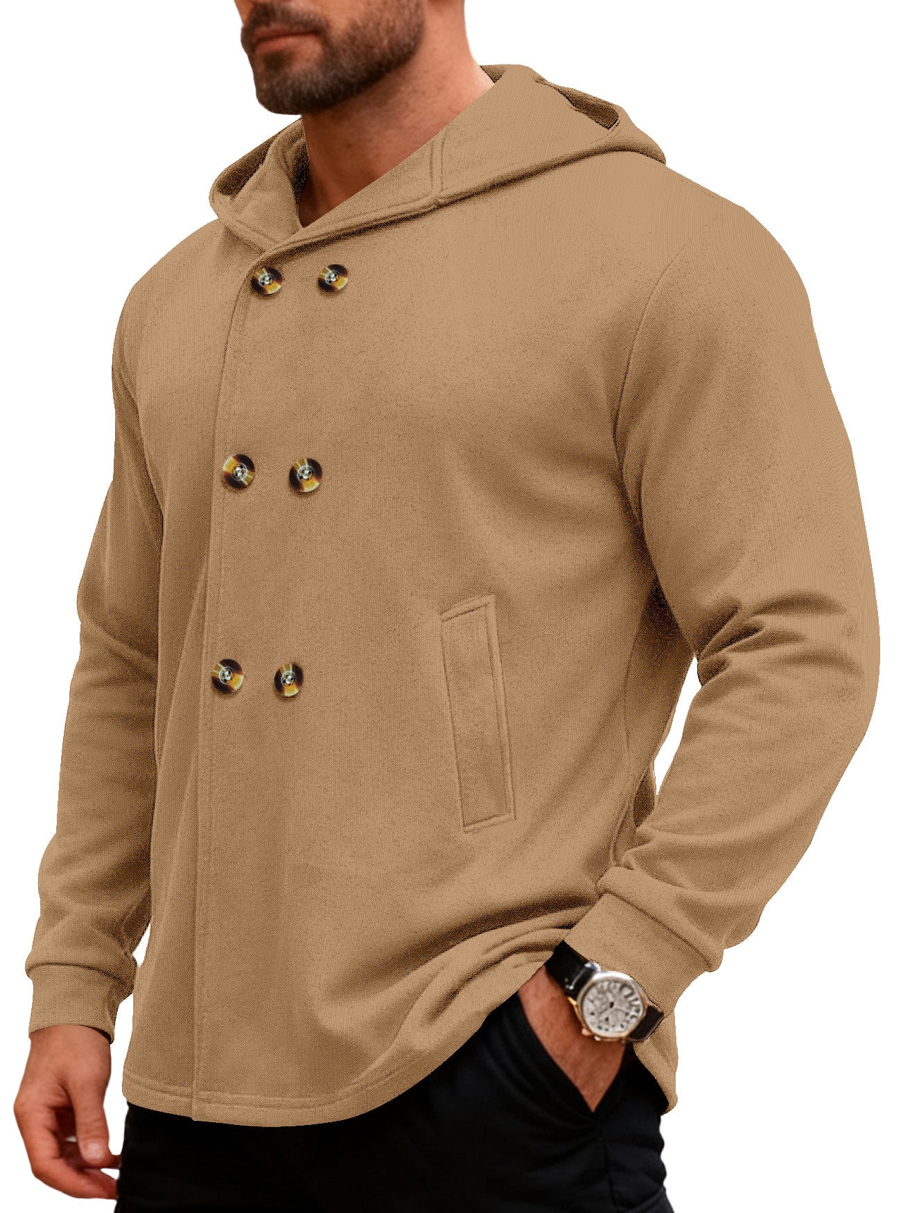 Herren Kapuzen-Trenchcoat, schmal geschnitten