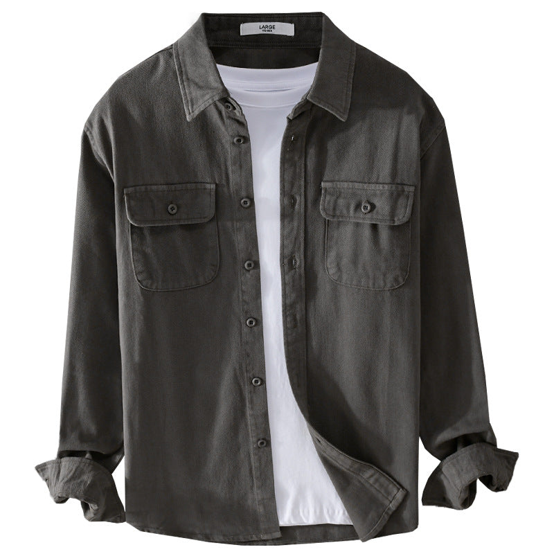 Herren Casual Langarmshirt Hongkong-Stil