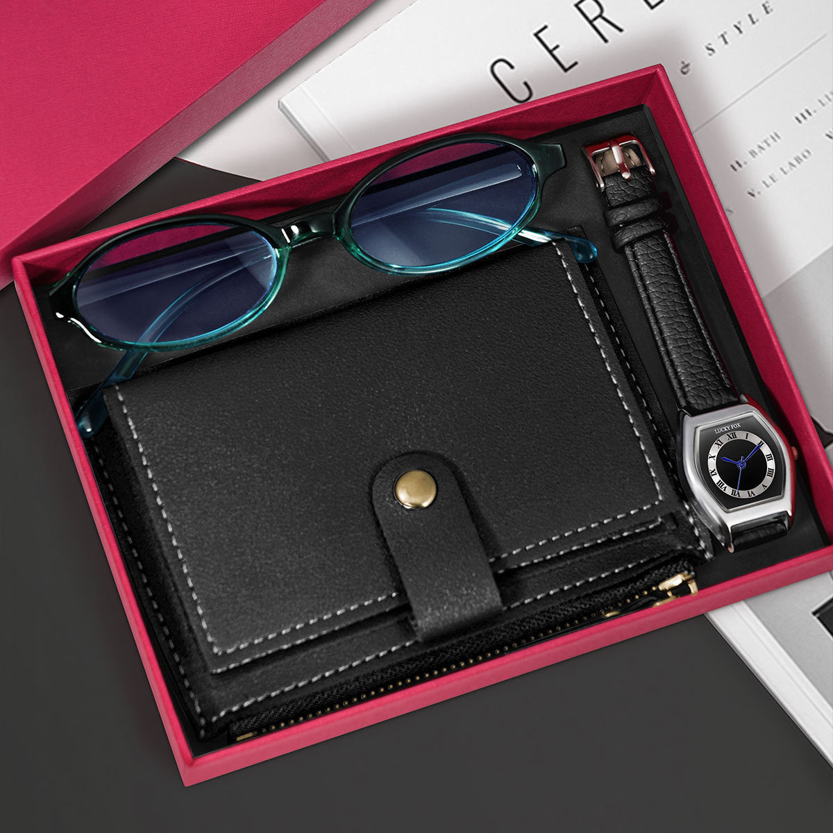 Geschenkset: Uhr, Portemonnaie und Brille – Bild 9 | LuxeStyle