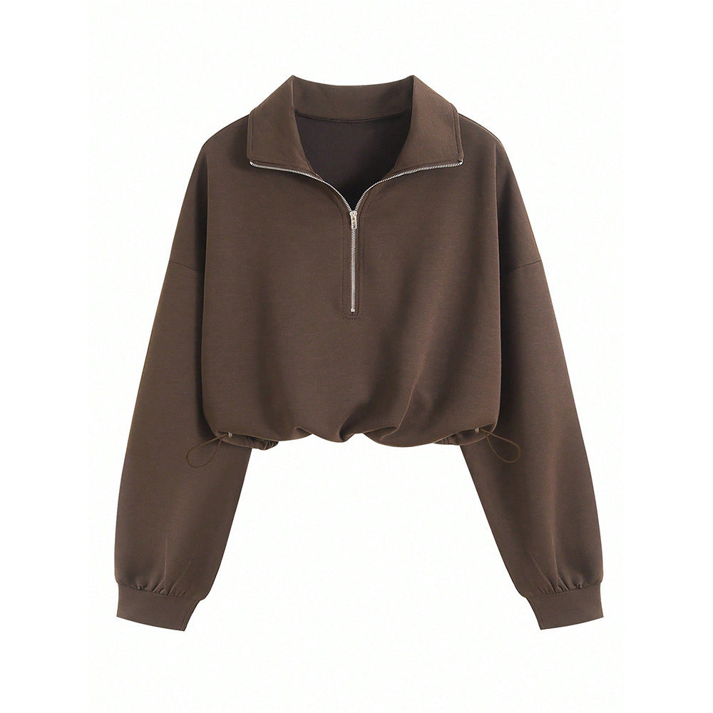 Kapuzenpullover mit Kordelzug und Reissverschluss