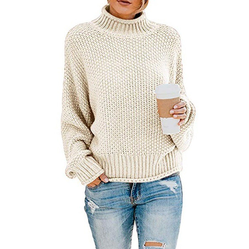 Flügelärmel Pullover Weit Geschnitten