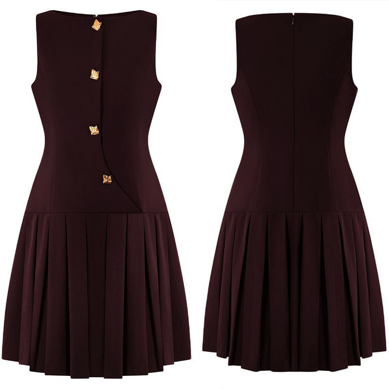 Elegantes ärmelloses Plisseekleid – Bild 4 | LuxeStyle