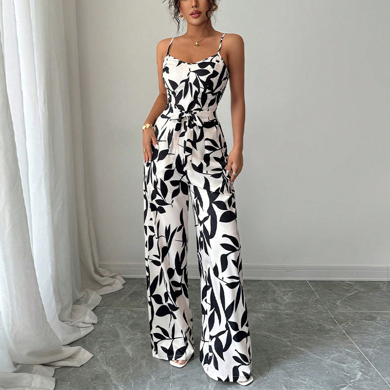 Ärmelloser Blumen-Jumpsuit für Damen