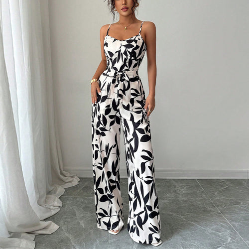 Ärmelloser Blumen-Jumpsuit für Damen