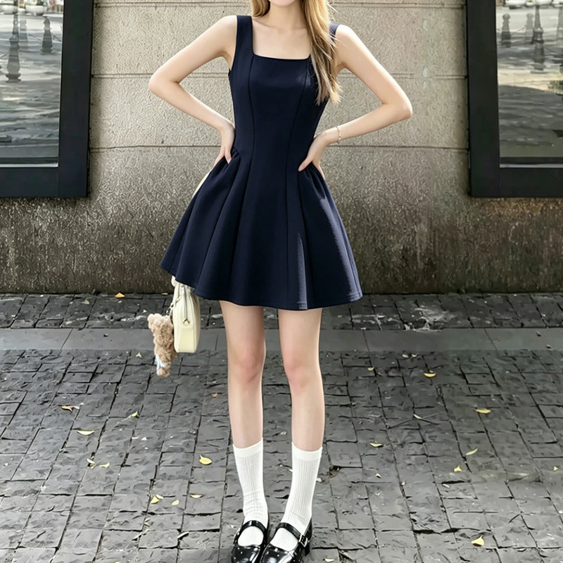 A-Linien Trägerkleid mit Taillenschnürung