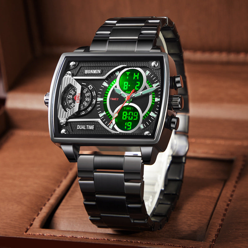 Sportliche Herrenuhr mit zwei Zeitzonen
