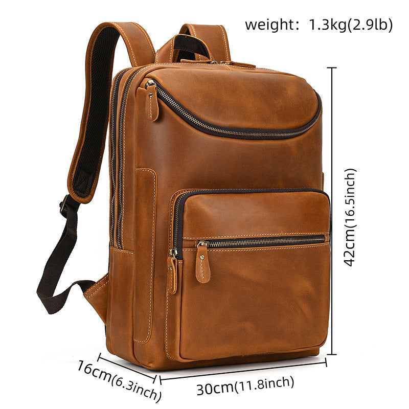 Lederrucksack Vintage Herren Rindsleder