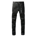 Slim Fit Jeans in Lila-Schwarz