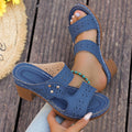 Runde Sandalen mit hohem Absatz