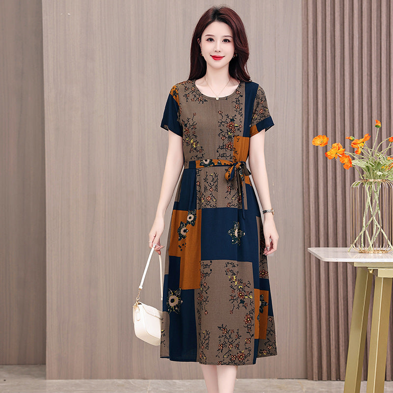 Elegantes Baumwoll-Seidenkleid mit Blumenmuster – Bild 6 | LuxeStyle