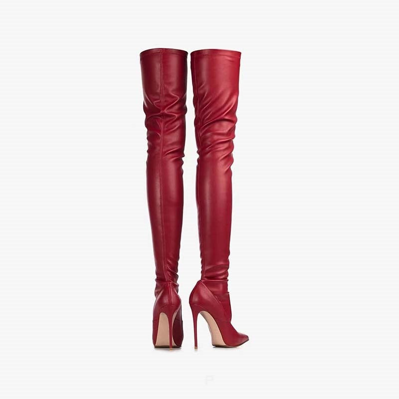 Stretch-Stilettos Oberschenkelhoch mit spitzen Zehen