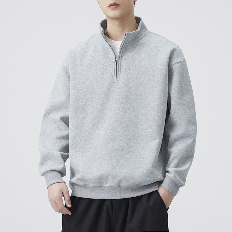 Herren Hoodie mit Stehkragen und Reissverschluss
