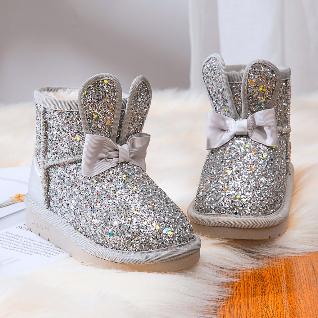 Warme Kinder-Winterstiefel aus Paillettenstoff – Bild 5 | LuxeStyle