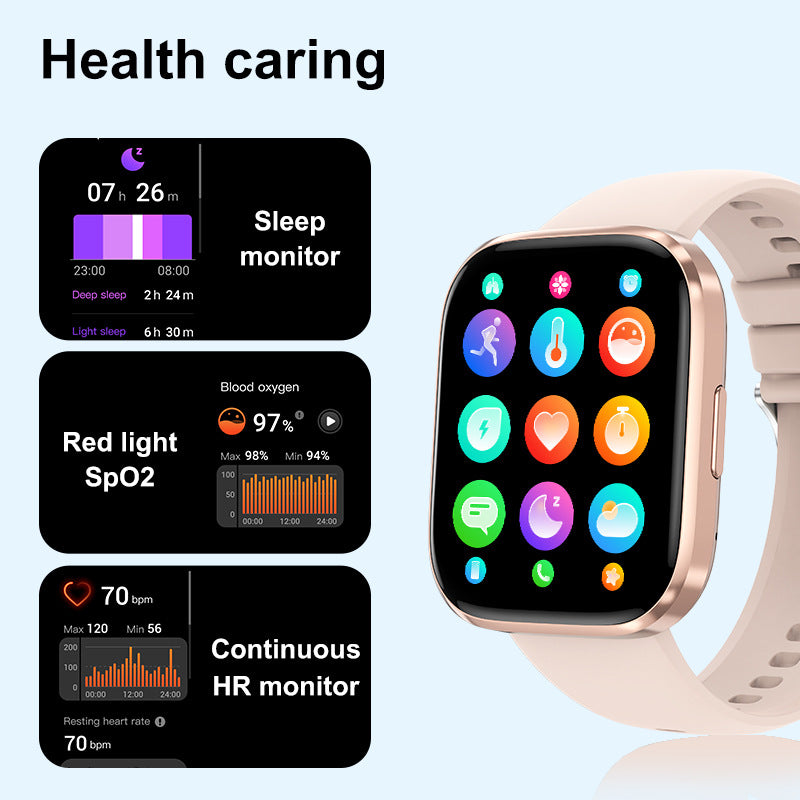 Smartwatch mit Bluetooth-Anrufen & Gesundheits-Tracking – Ansicht 2