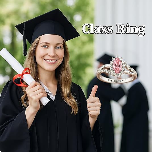 Personalisierter Geburtsstein-Ring mit Gravur
