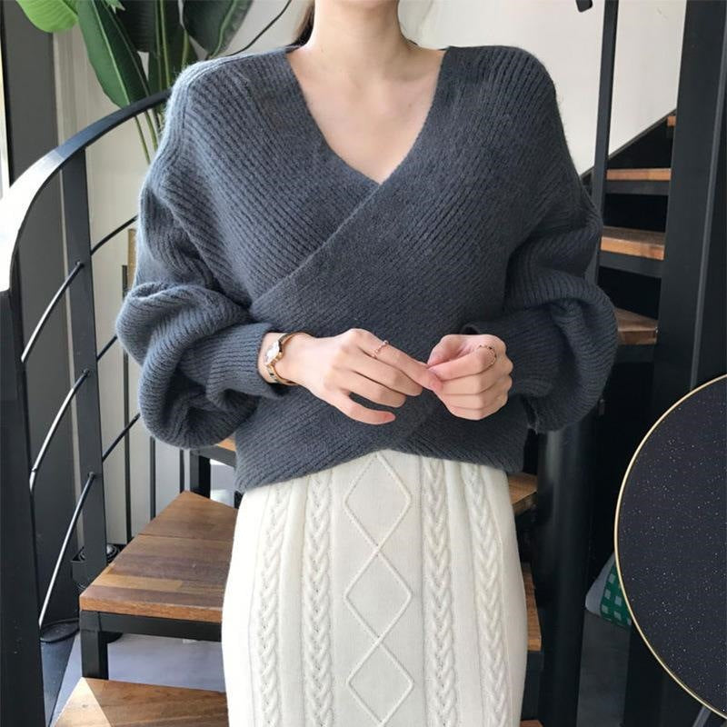 Lässiger Strickpullover mit Rundhals