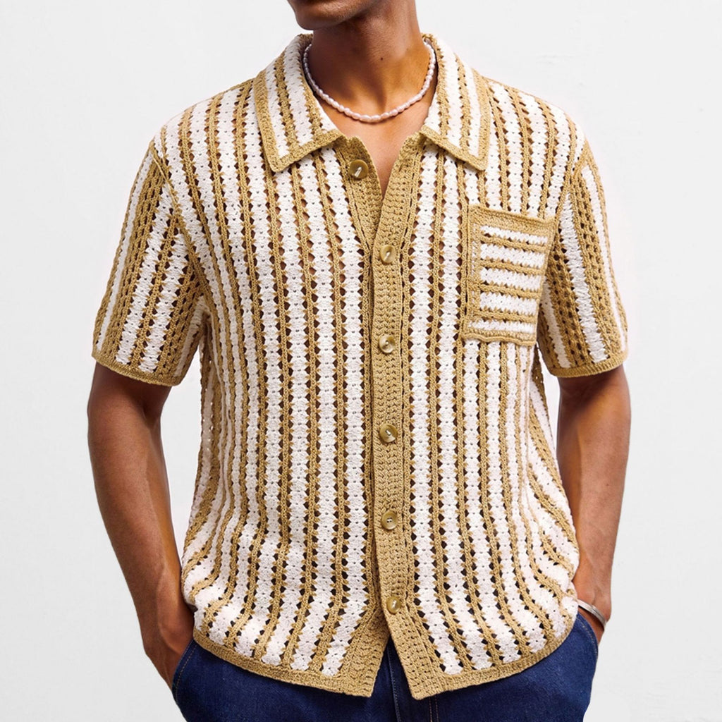 Retro-Strickpullover für Herren mit Streifen – Ansicht 3