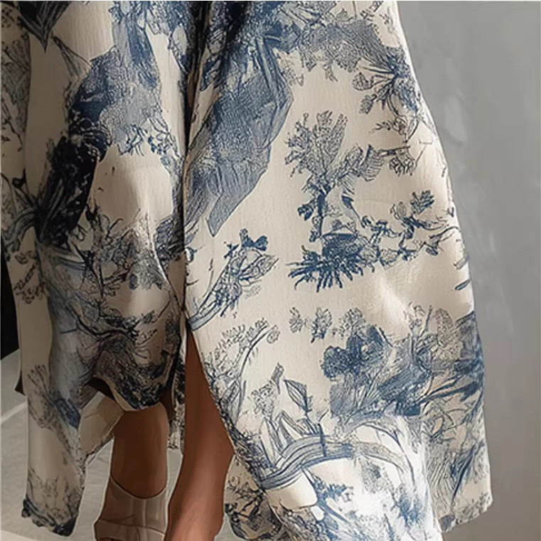 Geblümtes Chiffon Maxikleid mit eckigem Ausschnitt – Bild 4 | LuxeStyle