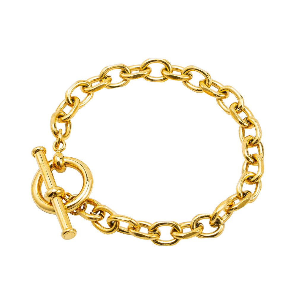 Minimalistisches Kreuzketten-Armband, vergoldet – Bild 2 | LuxeStyle