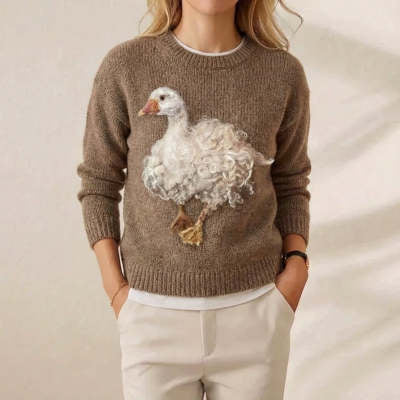 Damen Sweatshirt mit Kürbis-Laternen-Print
