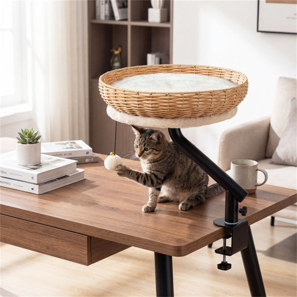 360° drehbares Katzenbett für den Schreibtisch