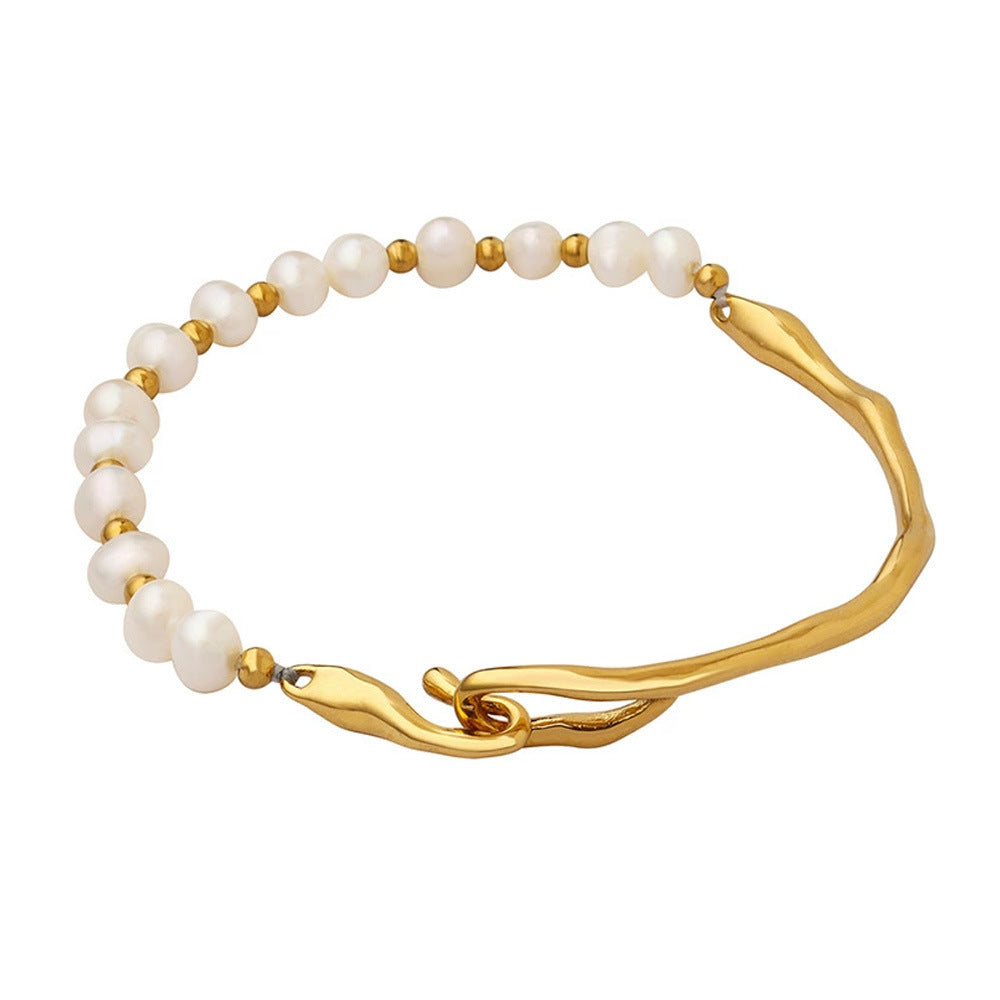 Barock Perlenarmband – Edelstahl, 18K vergoldet – Bild 1 | LuxeStyle
