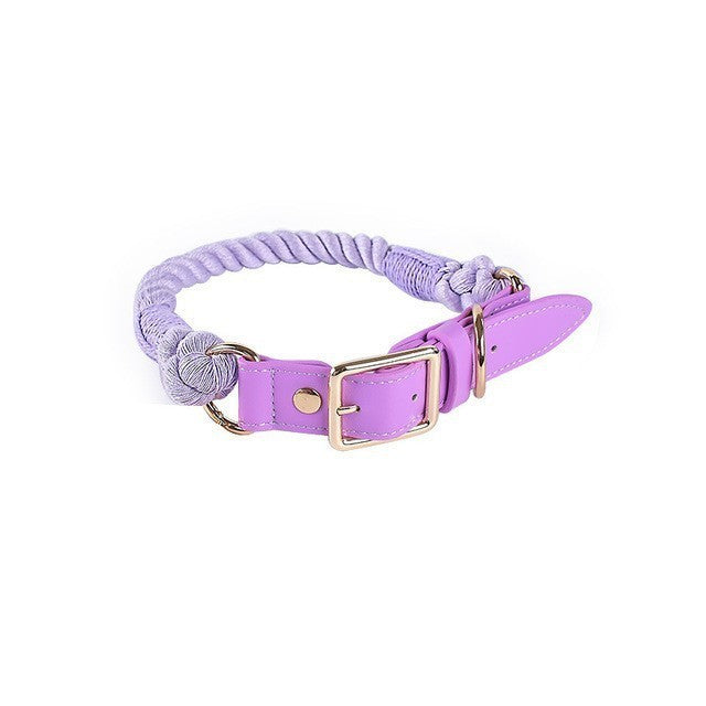 Baumwollseil-Leder-Leinen-Halsband-Set für Hunde – Bild 10 | LuxeStyle