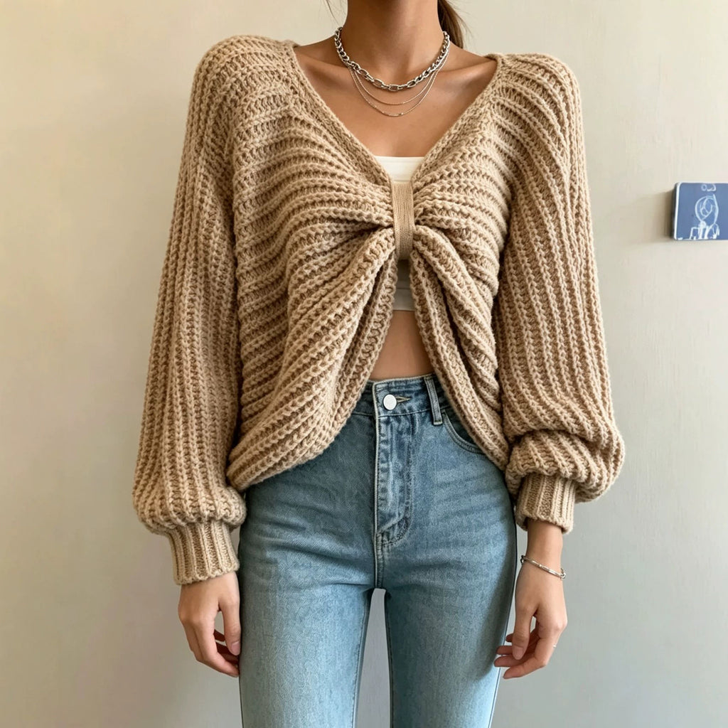 Irregulärer Strickpullover für Damen