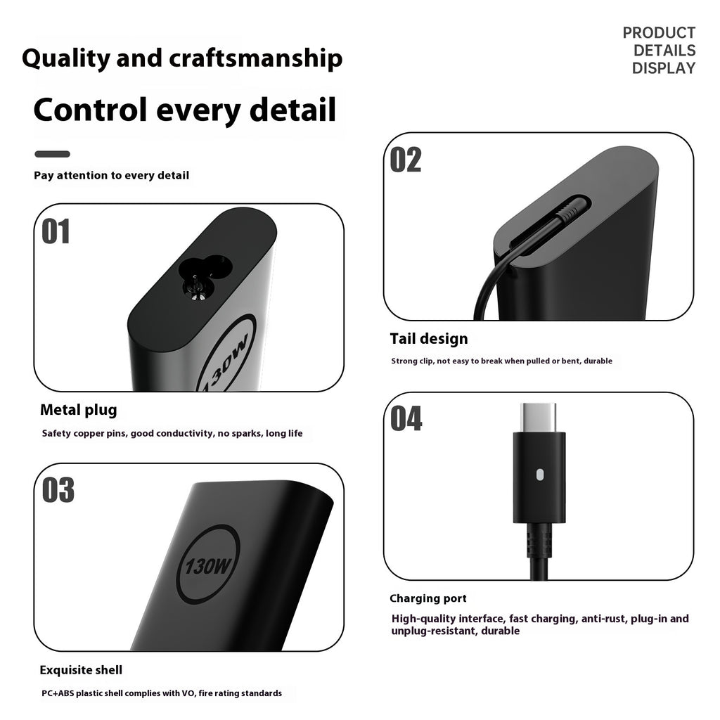130W Laptop-Ladegerät USB-C, 20V/6.5A