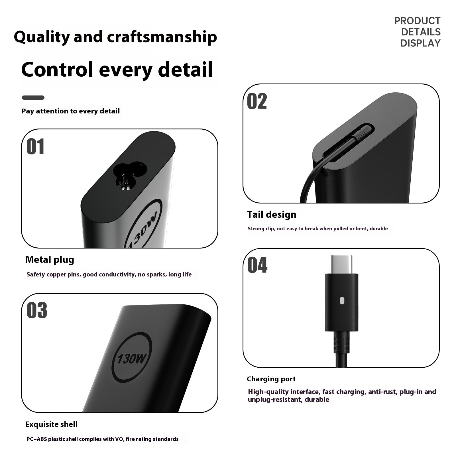 130W Laptop-Ladegerät USB-C, 20V/6.5A