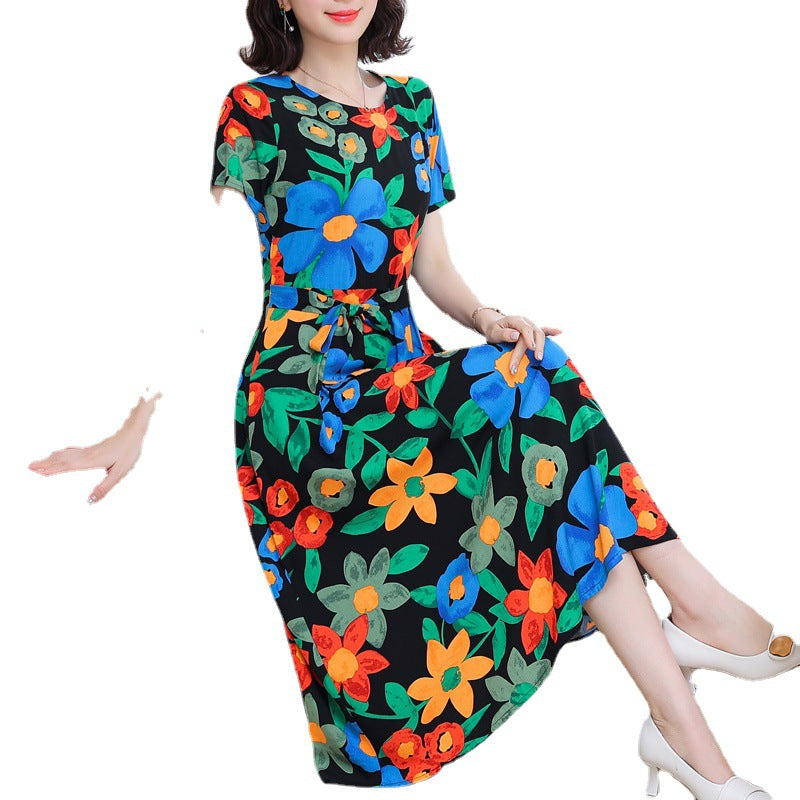 Elegantes Baumwoll-Seidenkleid mit Blumenmuster – Bild 7 | LuxeStyle