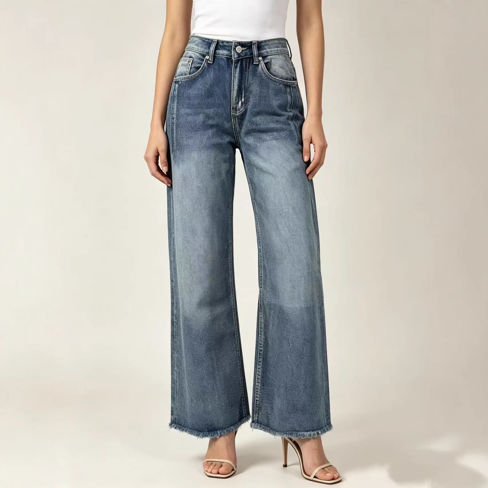 High-Waist Straight Leg Jeans für Damen – Ansicht 4
