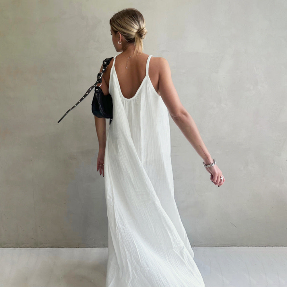 Strukturiertes Trägerkleid aus Baumwolle