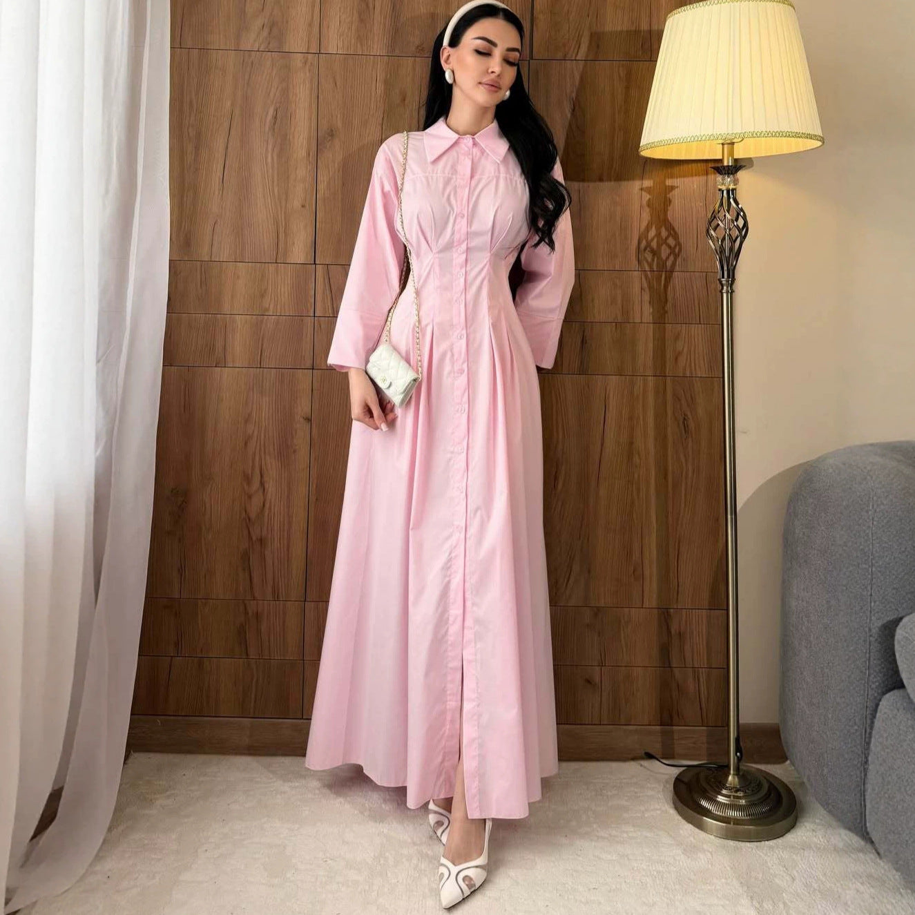 Gerades Kleid mit Langarm